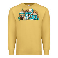 Antique Gold winter snowman coffee cups Premium Sweatshirt - Jasminsmagicworld