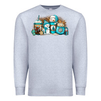 Heather Grey winter snowman coffee cups Premium Sweatshirt - Jasminsmagicworld