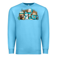 Ocean Blue winter snowman coffee cups Premium Sweatshirt - Jasminsmagicworld