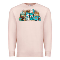 Pale Pink winter snowman coffee cups Premium Sweatshirt - Jasminsmagicworld