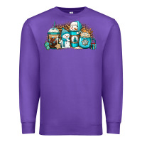 Purple winter snowman coffee cups Premium Sweatshirt - Jasminsmagicworld