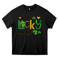 Black One lucky auntie St. Patrick's Heavy Core Tee - OliviaCreatesArt
