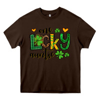 Chocolate Brown One lucky auntie St. Patrick's Heavy Core Tee - OliviaCreatesArt