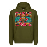 Army Green school bus leopard cowhide Premium Hoodie - Artiststas