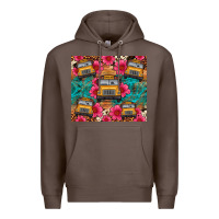 Coffee school bus leopard cowhide Premium Hoodie - Artiststas