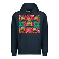 Navy school bus leopard cowhide Premium Hoodie - Artiststas