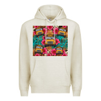 Oatmeal Heather school bus leopard cowhide Premium Hoodie - Artiststas