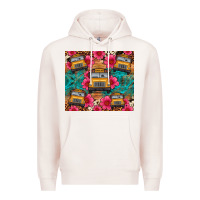 Pale Pink school bus leopard cowhide Premium Hoodie - Artiststas