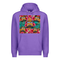 Purple school bus leopard cowhide Premium Hoodie - Artiststas