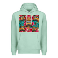 Seafoam school bus leopard cowhide Premium Hoodie - Artiststas