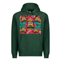 Sports Green school bus leopard cowhide Premium Hoodie - Artiststas