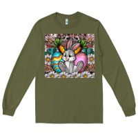 Army Green easter Long Sleeve Tee - CowhideDigitalArt