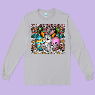 Easter Long Sleeve Tee Designed By Cowhidedigitalart