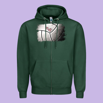 Volleyball Brushstroke Zipper Hoodie Designed By Ranaportraitstore