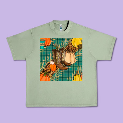 Fall Boot Seamless Pattern Urban Heavy Tee Designed By Bundleandbundleshop