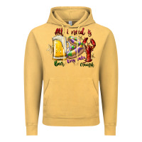 Vintage Mustard all i need is beer king cake crawfish Vintage Hoodie - SublimationCraftShop