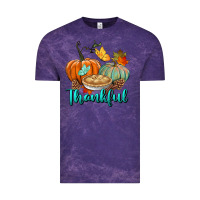 Cloud Purple thankful pumpkins Vintage Tee - BundleAndBundleShop