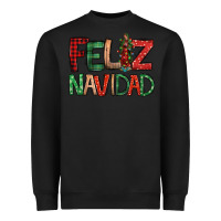 Black Feliz Navidad our lady of Guadalupe Christmas Heavyweight Sweatshirt - Jasminsmagicworld