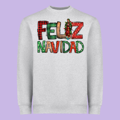 Feliz Navidad Our Lady Of Guadalupe Christmas Heavyweight Sweatshirt Designed By Jasminsmagicworld