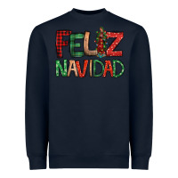 Navy Feliz Navidad our lady of Guadalupe Christmas Heavyweight Sweatshirt - Jasminsmagicworld