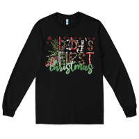 Black Baby's First Christmas Long Sleeve Tee - CowhideDigitalArt