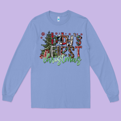 Baby's First Christmas Long Sleeve Tee Designed By Cowhidedigitalart