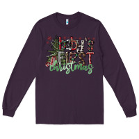 Plum Baby's First Christmas Long Sleeve Tee - CowhideDigitalArt