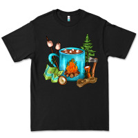 Black Camping Coffee Premium Tee - FaDigitalArtStudio
