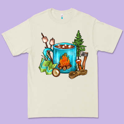 Camping Coffee Premium Tee Designed By Fadigitalartstudio