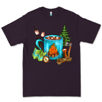 Plum Camping Coffee Premium Tee - FaDigitalArtStudio