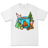 White Camping Coffee Premium Tee - FaDigitalArtStudio