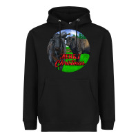Black Black Angus Cattle and Bull Merry Christmas Heavyweight Hoodie - RanaPortraitStore