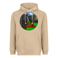 Mushroom Black Angus Cattle and Bull Merry Christmas Heavyweight Hoodie - RanaPortraitStore