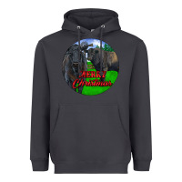 Smoke Black Angus Cattle and Bull Merry Christmas Heavyweight Hoodie - RanaPortraitStore