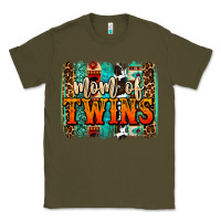 Army Green mom of twins western brushstroke Classic Tee - OliviaCreatesArt
