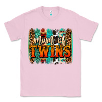 Bubblegum Pink mom of twins western brushstroke Classic Tee - OliviaCreatesArt