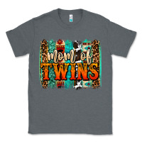 Charcoal Heather mom of twins western brushstroke Classic Tee - OliviaCreatesArt