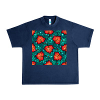 Navy fall leaves seamless pattern Urban Heavy Tee - BundleAndBundleShop