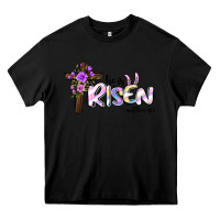 Black easter he is risen matthew 28 6 Heavy Core Tee - Jasminsmagicworld