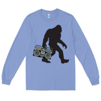 Colony Blue bigfoot beatbox boom box retro   bigfoot boom box Long Sleeve Tee - DesigneFamous
