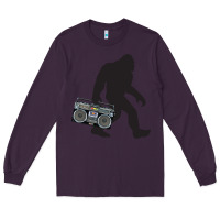 Plum bigfoot beatbox boom box retro   bigfoot boom box Long Sleeve Tee - DesigneFamous