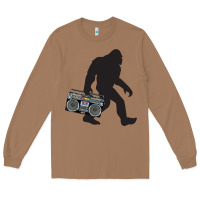 Toasted Coconut bigfoot beatbox boom box retro   bigfoot boom box Long Sleeve Tee - DesigneFamous