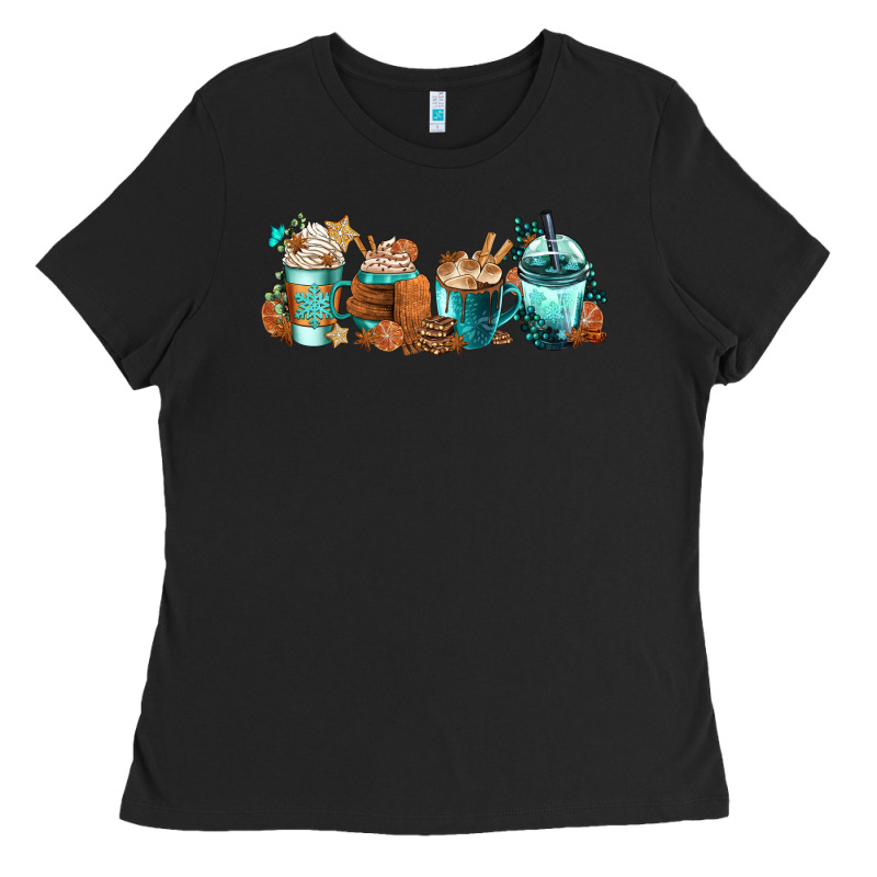 Winter Coffee Cups Ladies Tee by FaDigitalArtStudio | Teevron
