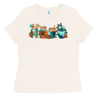 Bone Winter Coffee Cups Ladies Tee - FaDigitalArtStudio