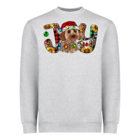 Heather Grey Cockapoo Christmas Joy Heavyweight Sweatshirt - RanaPortraitStore