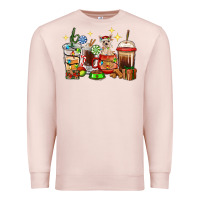 Pale Pink Christmas coffee cups with Chihuahua Premium Sweatshirt - RanaPortraitStore