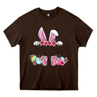 Chocolate Brown Easter bunny name frame Heavy Core Tee - OliviaCreatesArt
