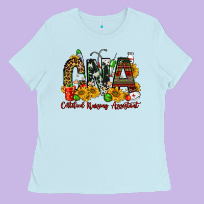 Christmas Cna Certified Nursing Assistant Ladies Tee Designed By Fadigitalartstudio