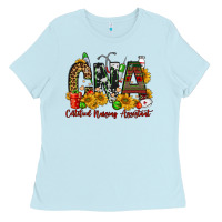 Baby Blue christmas cna certified nursing assistant Ladies Tee - FaDigitalArtStudio