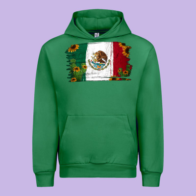 Cactus Sunflower Mexican Flag Urban Hoodie Designed By Jasminsmagicworld